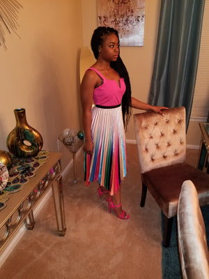 Colorful pleated skirt