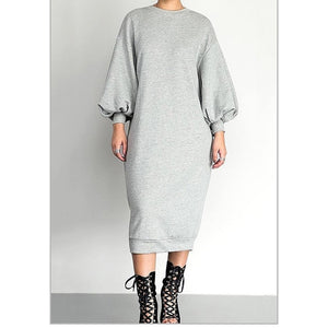midi grey dress