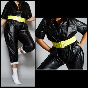 Diva faux leather jumpsuit: Curvy collection